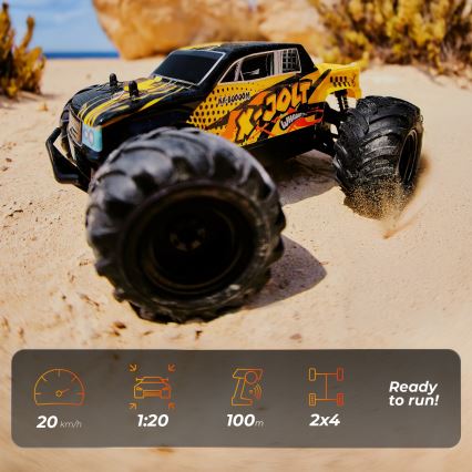 Overmax - X-JOLT RC távirányítós autó, 1000 mAh, fekete/sárga
