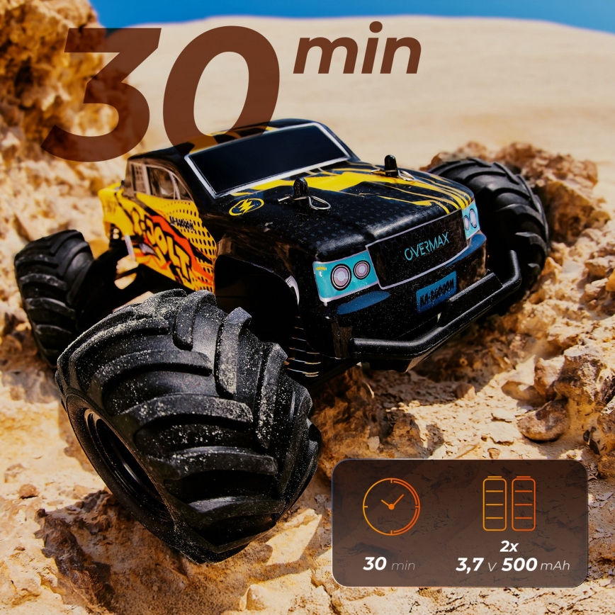 Overmax - X-JOLT RC távirányítós autó, 1000 mAh, fekete/sárga