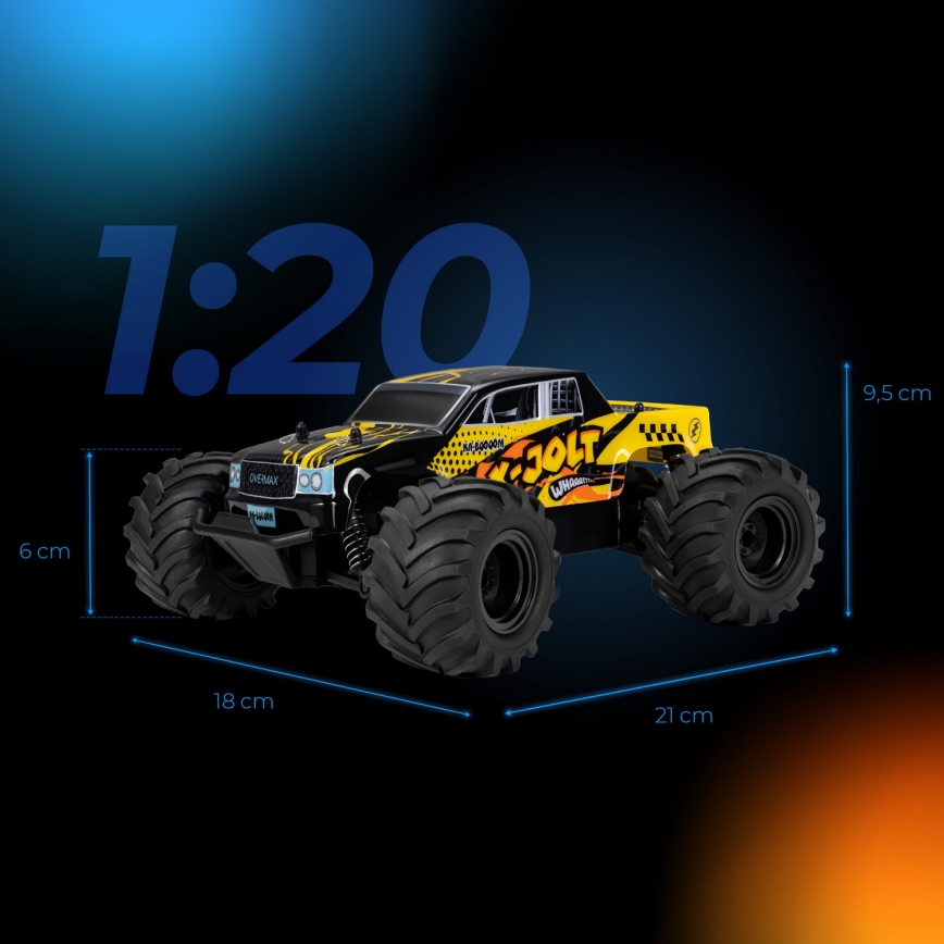 Overmax - X-JOLT RC távirányítós autó, 1000 mAh, fekete/sárga