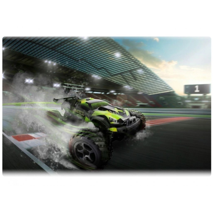 Overmax - X-MONSTER 3.0 rádiótávirányítós autó 1700 mAh fekete/zöld