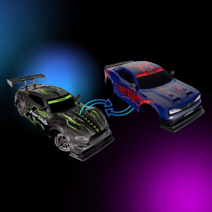 Overmax - X-OVERSLIDE RC drift távirányítós autó 1000 mAh fekete/zöld/kék/piros