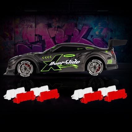 Overmax - X-OVERSLIDE RC drift távirányítós autó 1000 mAh fekete/zöld/kék/piros