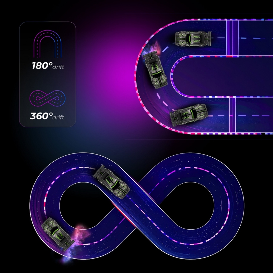 Overmax - X-OVERSLIDE RC drift távirányítós autó 1000 mAh fekete/zöld/kék/piros