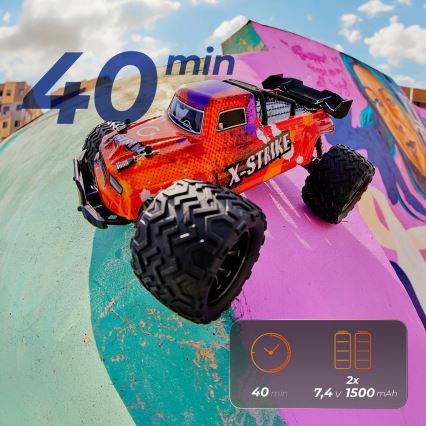 Overmax - X-STRIKE távirányítós RC autó 3000 mAh fekete/narancssárga