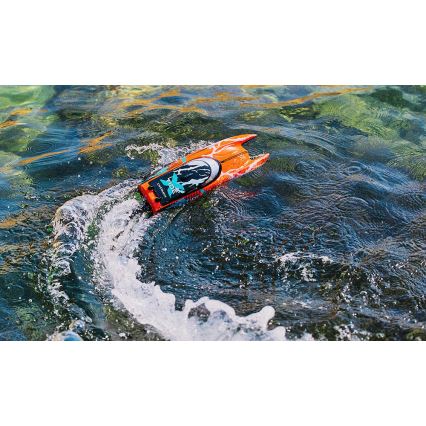 Overmax - X-TIDE RC távirányítós csónak, 2400 mAh, fekete/narancssárga