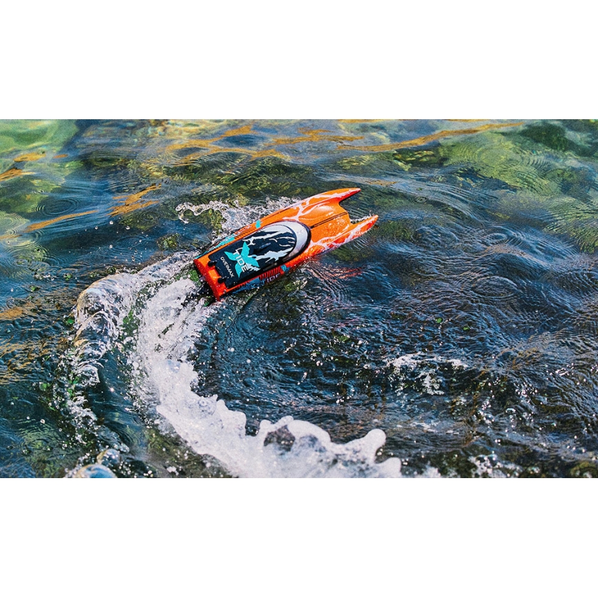 Overmax - X-TIDE RC távirányítós csónak, 2400 mAh, fekete/narancssárga