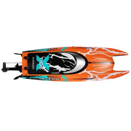 Overmax - X-TIDE RC távirányítós csónak, 2400 mAh, fekete/narancssárga
