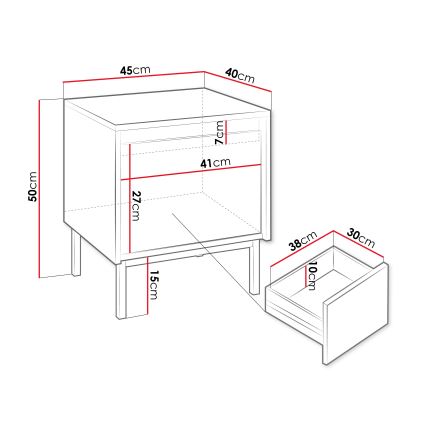 OZMI éjjeliszekrény 50x45 cm kasmír