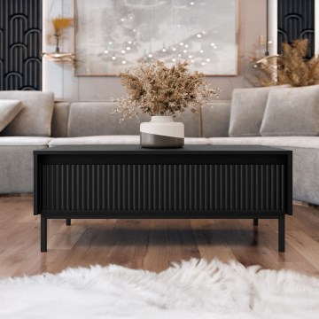 OZMI fekete dohányzóasztal, 40x100 cm