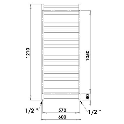 P.M.H. AV4C - Fürdőszobai törölközős radiátor AVENTO 360 W 121 cm fényes króm