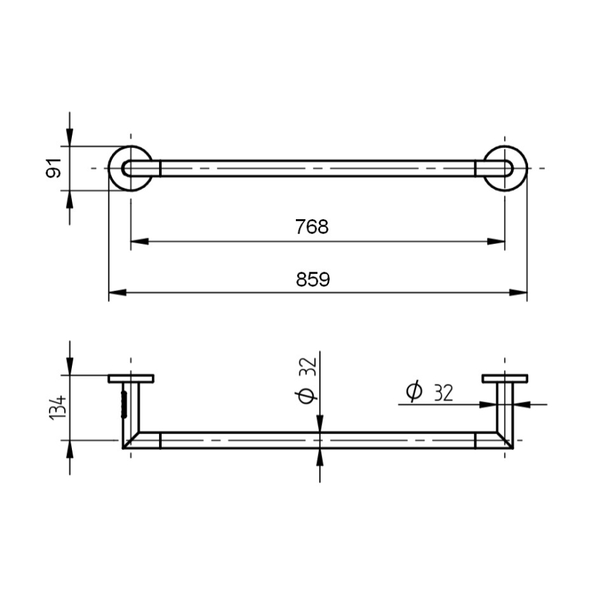 P.M.H. IN1B-L - Elektromos törölközőszárító INGA 17W/230V 85,9 cm IP44 balos/fekete