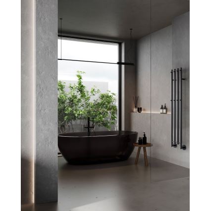 P.M.H. MO1B-RK - Elektromos törölközőszárító MONA 93W/230V 153,3 cm IP44 fekete