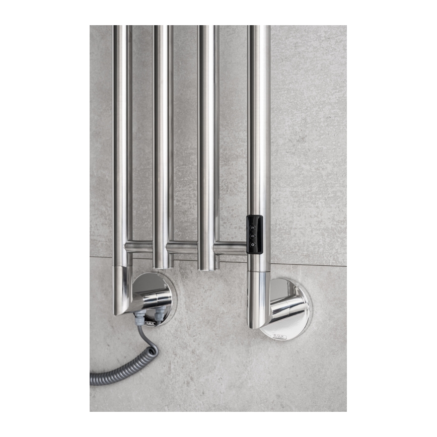 P.M.H. MO1SS-L - Elektromos törölközőszárító MONA, 93 W / 230 V, 153,3 cm, IP44, polírozott rozsdamentes acél