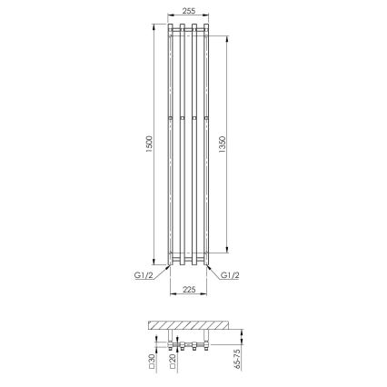 P.M.H. PX2C/4 - Fürdőszobai létra törölközőszárító radiátor PLUTO X 350W 150 cm fényes króm