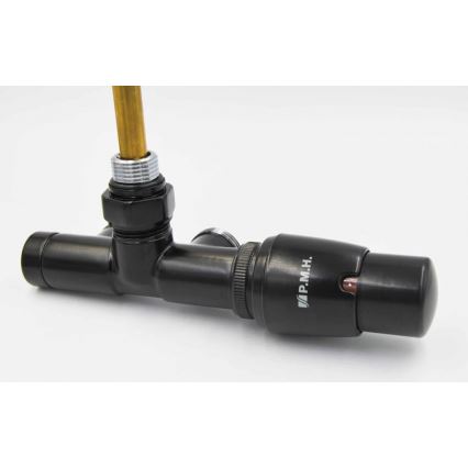 P.M.H. UNIKO-RB-EK - UNIKO termosztatikus fejjel szerelt szelep jobb oldali/fekete