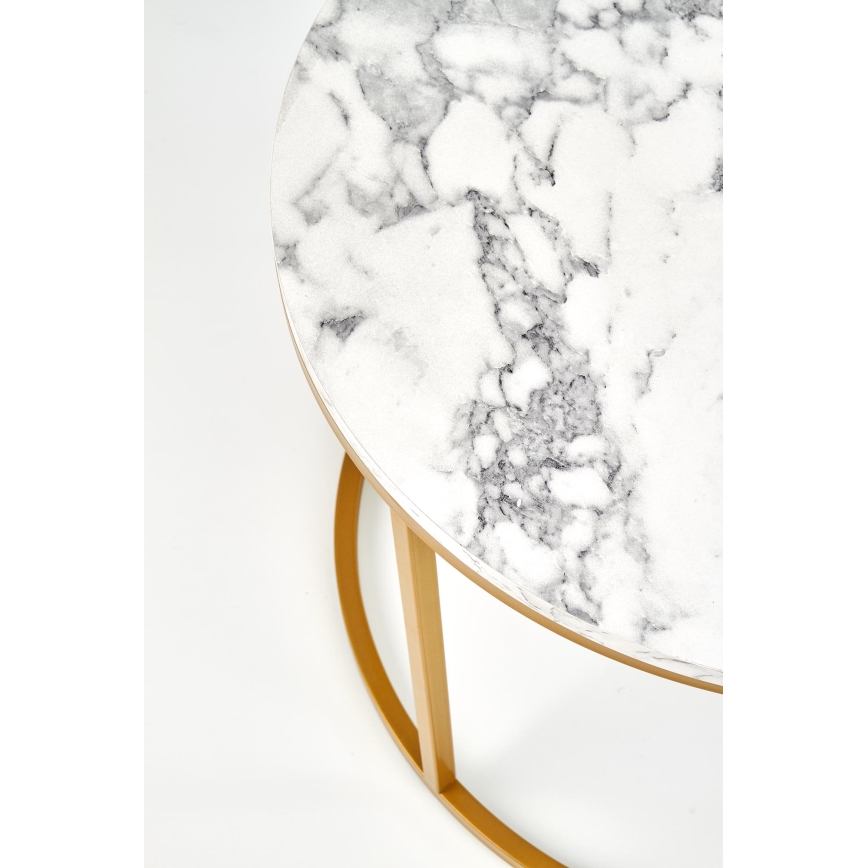 PACILA dohányzóasztal szett (2 db), márvány dekor/arany