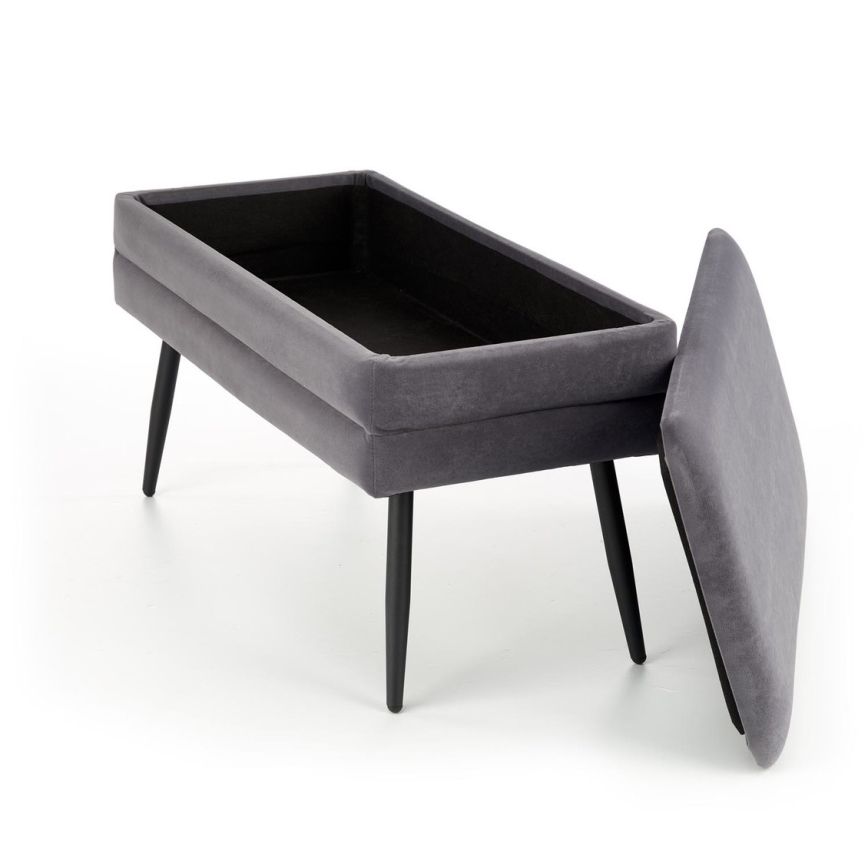 Pad tárolóhellyel VELVA 37x78 cm szürke