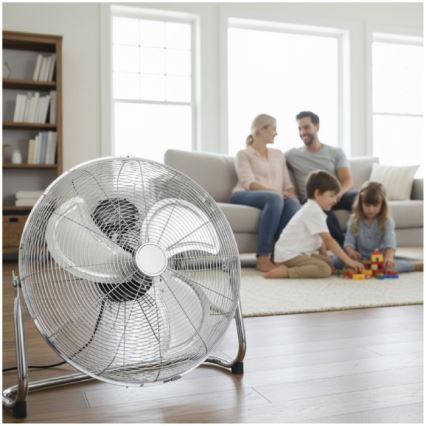 Padlóventilátor VIENTO 200 W/230 V, fényes króm