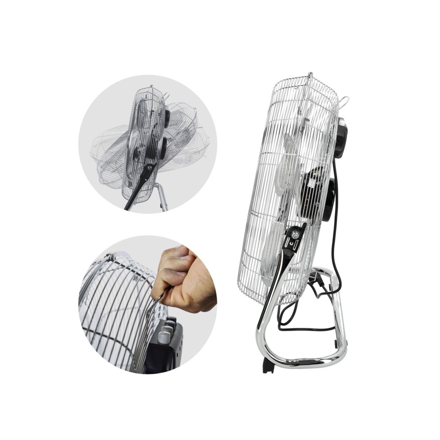 Padlóventilátor VIENTO 200 W/230 V, fényes króm
