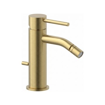 Paffoni - Bidé csaptelep + leeresztő szelep LIGHT, szálcsiszolt arany