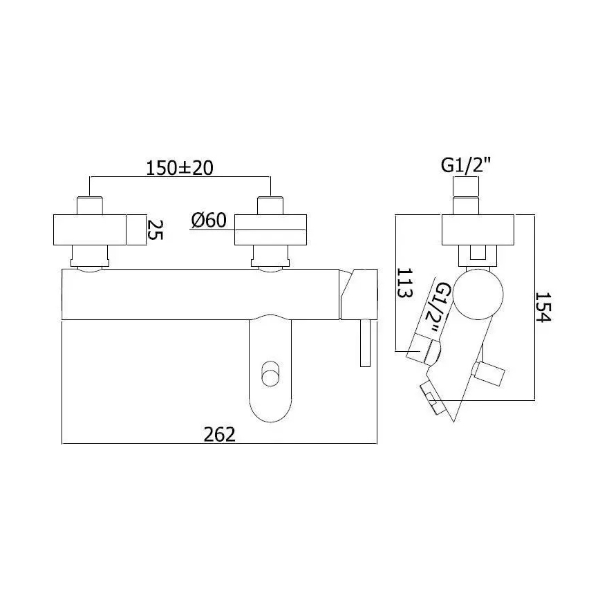 Paffoni - Kádcsaptelep LIGHT rozsdamentes acél
