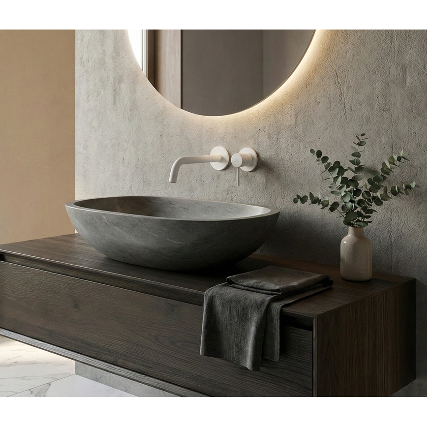 Paffoni LIGHT falba építhető mosdócsaptelep, matt fehér