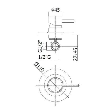 Paffoni - LIGHT falba süllyeszthető zuhanycsaptelep, fényes króm
