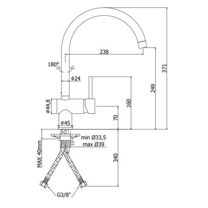 Paffoni - LIGHT mosogató csaptelep, szálcsiszolt arany