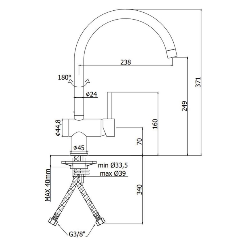 Paffoni - LIGHT mosogató csaptelep, szálcsiszolt arany