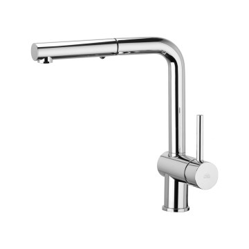 Paffoni - Mosogató csaptelep kihúzható zuhanyfejjel LIGHT 29,2 cm fényes króm