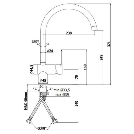 Paffoni - RINGO fekete konyhai csaptelep