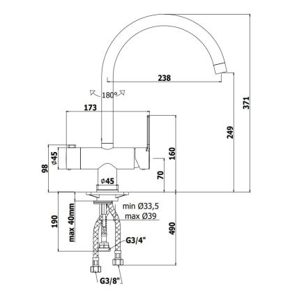 Paffoni - RINGO mosogató csaptelep, fényes króm