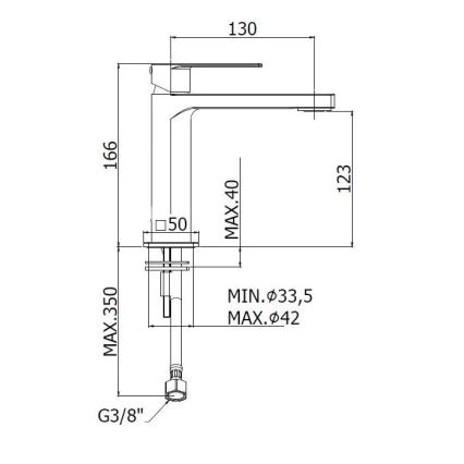 Paffoni - TANGO mosdócsaptelep, rozsdamentes acél