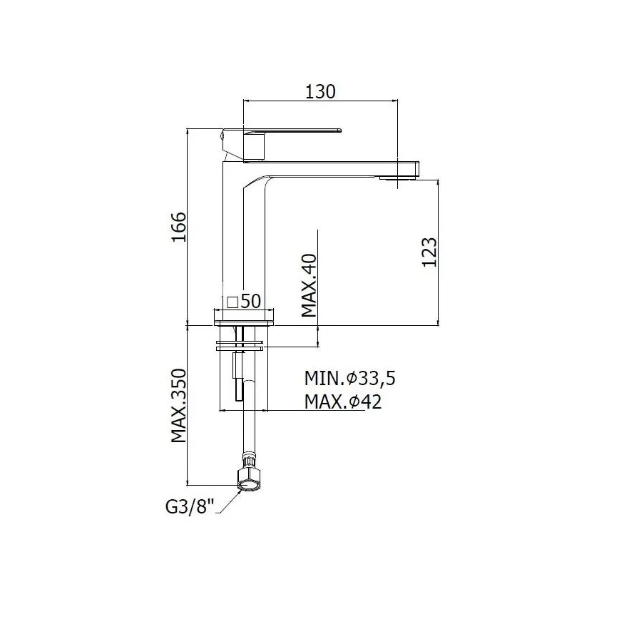 Paffoni - TANGO mosdócsaptelep, rozsdamentes acél