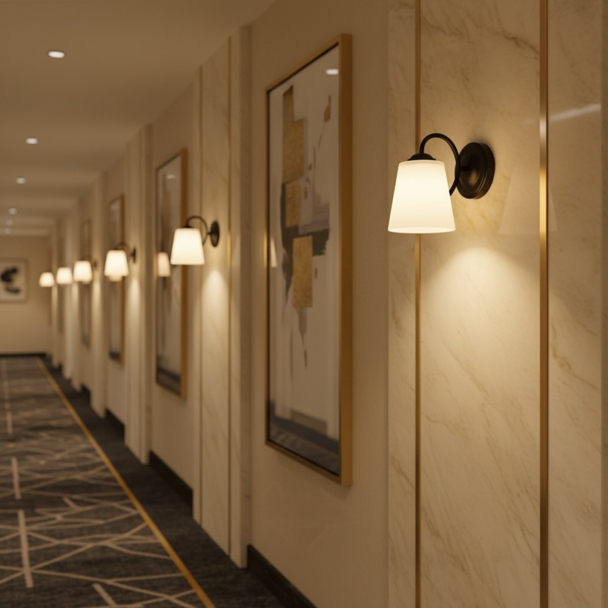 PAFOS fali lámpa 1xE27/15W/230V fekete