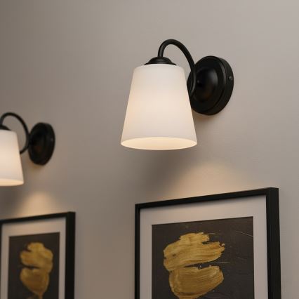 PAFOS fali lámpa 1xE27/15W/230V fekete