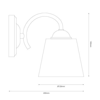 PAFOS fali lámpa 1xE27/15W/230V fekete