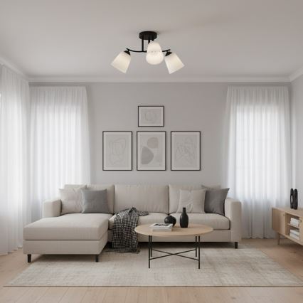 PAFOS felületre szerelhető csillár 3xE27/15W/230V, fekete