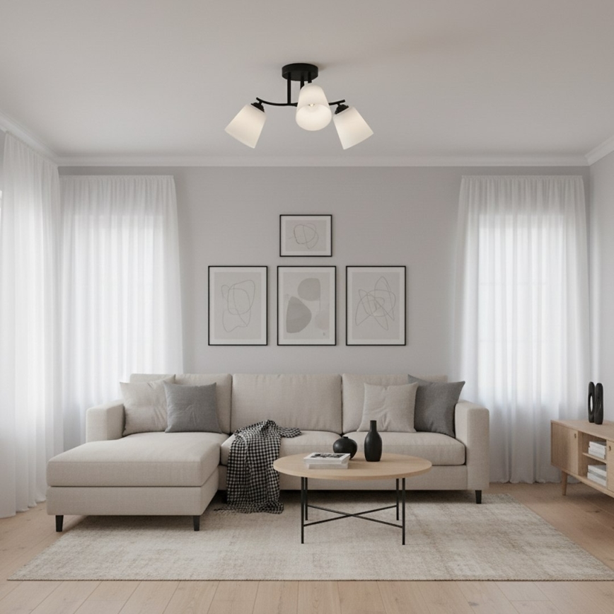 PAFOS felületre szerelhető csillár 3xE27/15W/230V, fekete