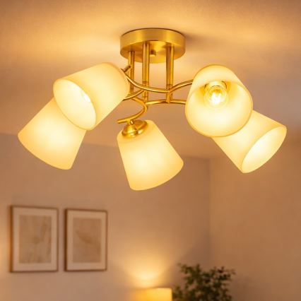 PAFOS felületre szerelhető csillár 5xE27/15W/230V arany