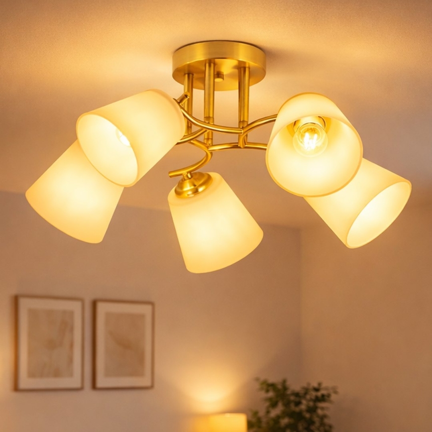 PAFOS felületre szerelhető csillár 5xE27/15W/230V arany