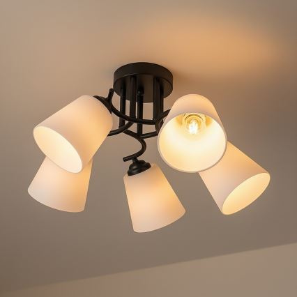 PAFOS felületre szerelhető csillár 5xE27/15W/230V fekete