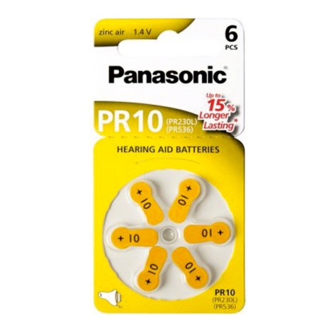 Panasonic - 6 db Elem hallókészülékbe PR-10 1,4V