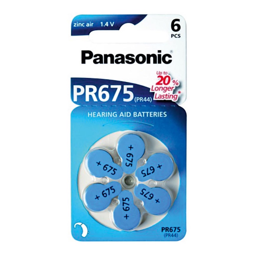 Panasonic - 6 db Elem hallókészülékbe PR- 675 1,4V