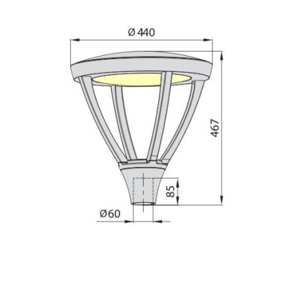 PARK PLUS LED kültéri lámpa 60 W, 230 V, 4000 K
