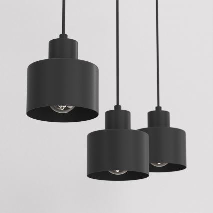 PARKLA kábeles csillár 3xE27/15W/230V fekete