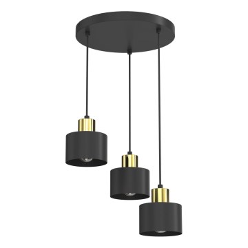 PARKLA kábeles csillár 3xE27/15W/230V fekete
