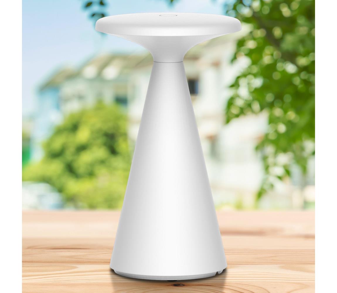 PAROS LED asztali lámpa, 1,8W, 5V USB, 1800 mAh, IP44, fehér, dimmelhető 329967