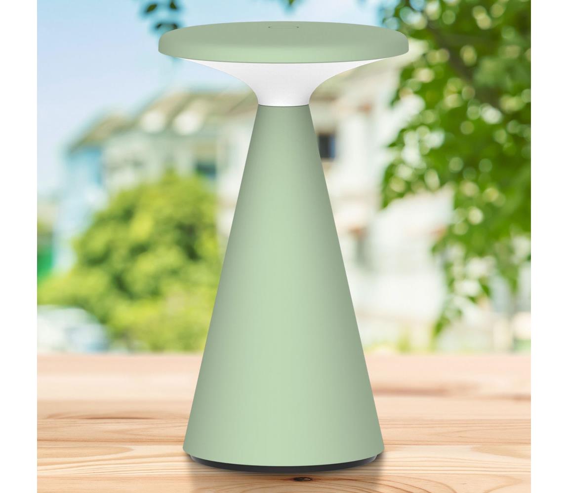 PAROS LED asztali lámpa, 1,8W, 5V USB, 1800 mAh, IP44, zöld 329974