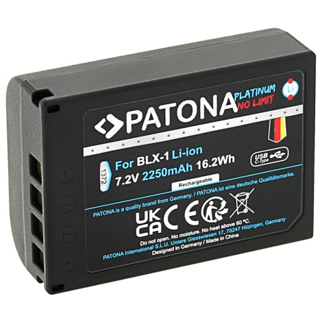PATONA - Akkumulátor Olympus BLX-1 2400mAh Li-Ion Platinum USB-C töltéssel